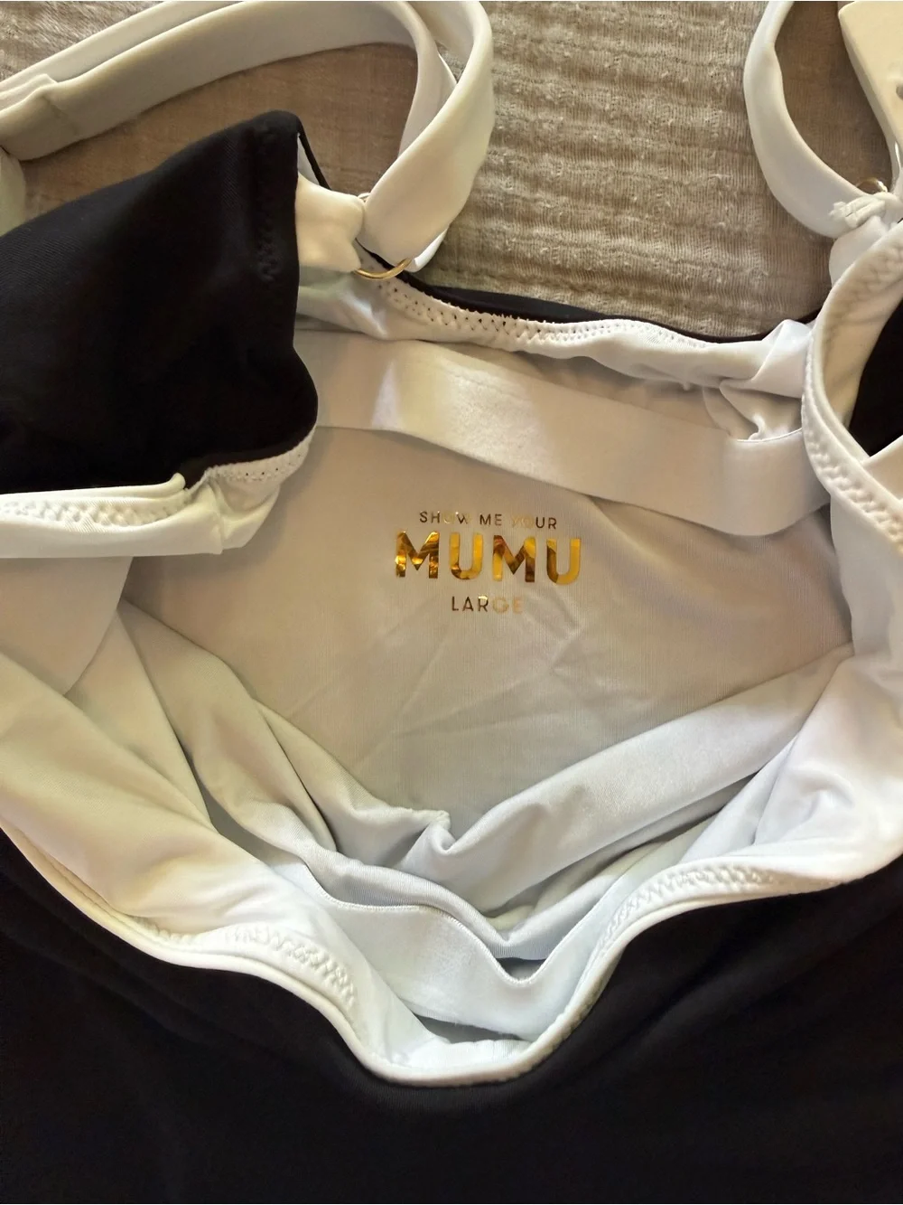 Show me your mumu black ”overseas” one piece brand new with tags